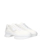 White Fabric Low Top Sneakers
