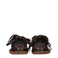 Brown Fabric Low Top Sneakers