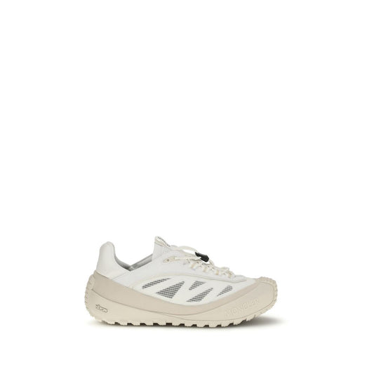 White Polyester Athletic Sneakers