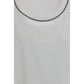 White Cotton Sleeveles T-Shirt