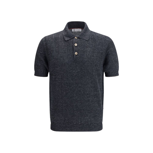 Gray Cotton Polo Shirt