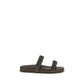 Brown Calf Leather Bos Taurus Flat Sandals