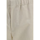 Beige Cotton Casual Pants