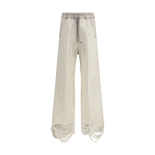 Beige Cotton Casual Pants