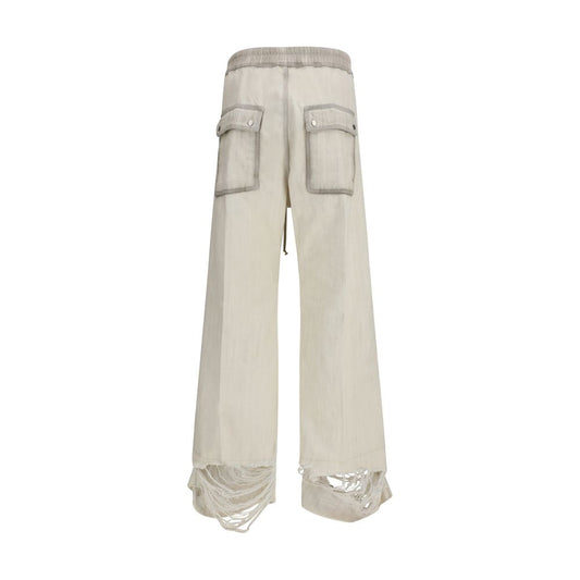 Beige Cotton Casual Pants