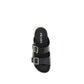 Black Calf Leather Bos Taurus Flat Sandals