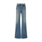 Blue Cotton Flared Jeans