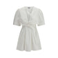 White Cotton Casual Dress
