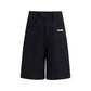 Black Cotton Bermuda Shorts