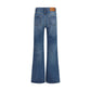 Blue Cotton Flared Jeans