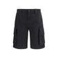 Black Cotton Bermuda Shorts