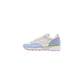 Cream Suede Leather Athletic Sneakers