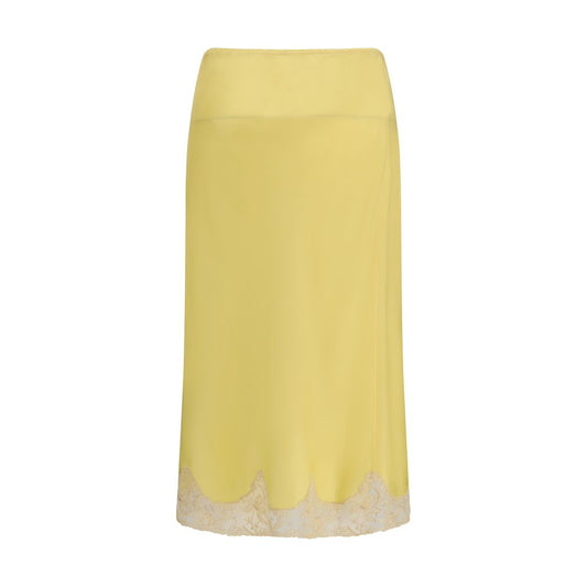 Bicolor Silk Midi Skirt