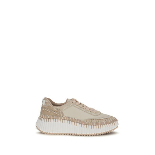 Beige Calf Leather Bos Taurus Chunky Sneakers