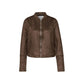 Brown Polyester Bomber