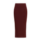 Bordeaux Viscose Midi Skirt