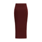 Bordeaux Viscose Midi Skirt