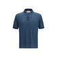 Blue Linen Polo Shirt
