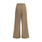 Beige Cotton Casual Pants