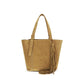 Beige Calf Leather Bos Taurus Shoulder Bag