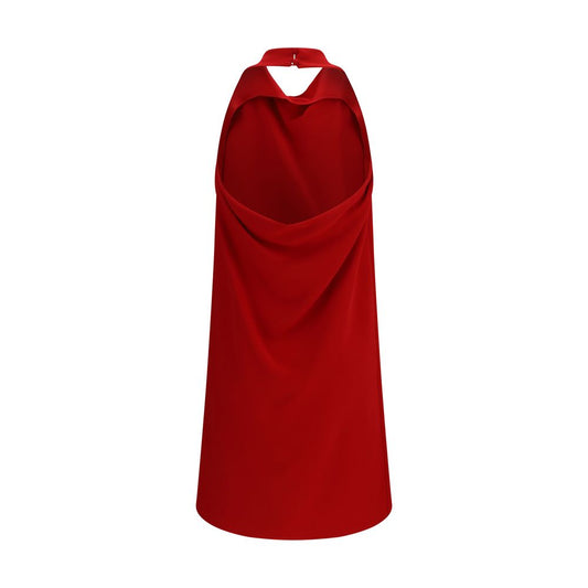 Red Silk Casual Dress