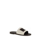 Beige Calf Leather Bos Taurus Flat Sandals