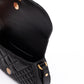 Black Leather Quilted Shoulder Strap Bag