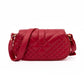 Red Leather Quilted Shoulder Strap Bag