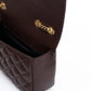 Brown Quilted Leather Shoulder Strap Bag