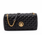 Black Quilted Leather Shoulder Strap Bag