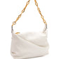 White Diamond Hobo Leather Shoulder Bag