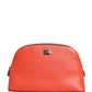 Orange Beige Leather DG Logo Zip Around Hand Purse Wallet