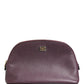 Dark Purple Leather DG Logo Zip Around Hand Purse Wallet