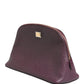 Dark Purple Leather DG Logo Zip Around Hand Purse Wallet
