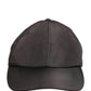 Men Black Cotton 6 Panels Baseball Cap Hat