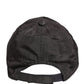 Men Black Cotton 6 Panels Baseball Cap Hat