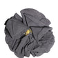 Gray Floral Motif Silk Blend Poplin Fabric Bar Pin  Brooch