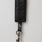 Black DG Logo Leather Silver Metal Keyring Men Keychain