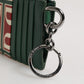 Green Calf Leather Logo Print Monogram Card Holder Wallet