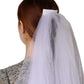 White Floral Lace Nylon Floor Length Long Wedding Veil