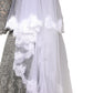 White Floral Lace Nylon Floor Length Long Wedding Veil