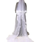 White Floral Lace Nylon Floor Length Long Wedding Veil