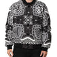 Black White BandanaPrint Men Bomber  Jacket