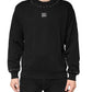 Black Embellished Cotton Sweatshirt Sweater