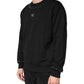 Black Embellished Cotton Sweatshirt Sweater
