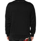 Black Embellished Cotton Sweatshirt Sweater