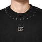 Black Embellished Cotton Sweatshirt Sweater