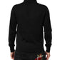Black Crest Long Sleeve Men Pullover Sweater