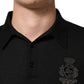 Black Crest Long Sleeve Men Pullover Sweater