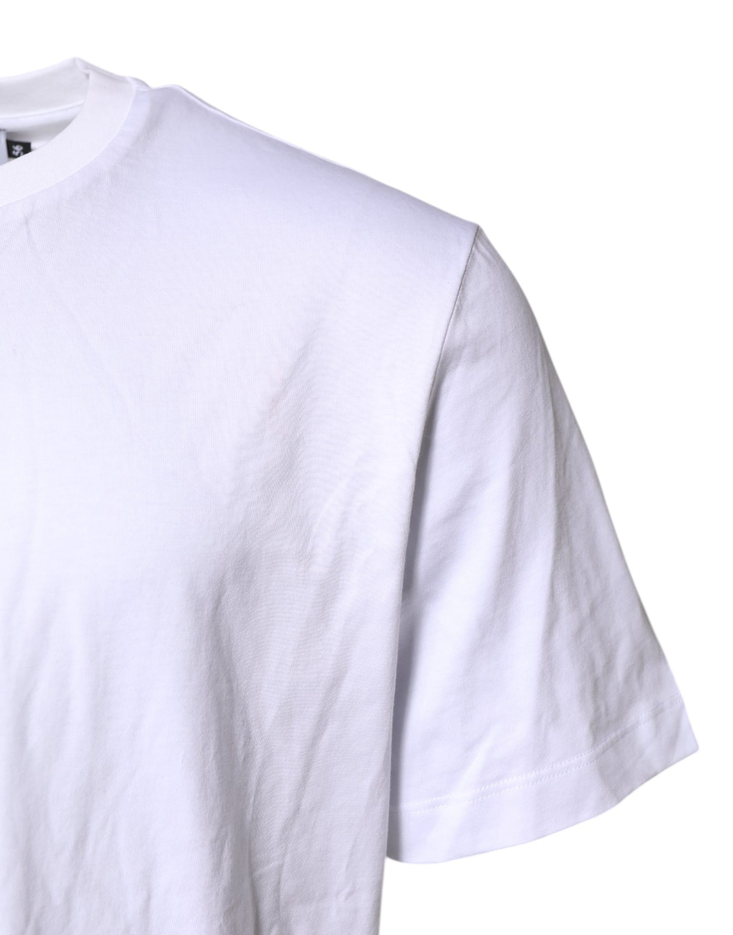 White Cotton DG Logo Embroidery Men  T-shirt